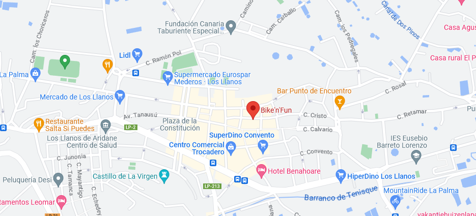 Karte von BikeEnFun LaPalma